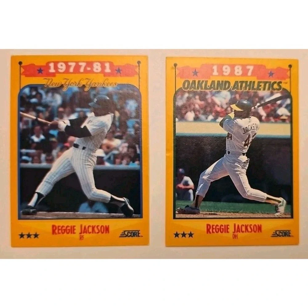 1988 Score Inserts Reggie Jackson Lot of 6 #500, 501 (2) #502 (2) #500 & #501